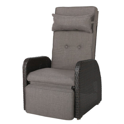 Odina Brown Outdoor Recliner with Cushion