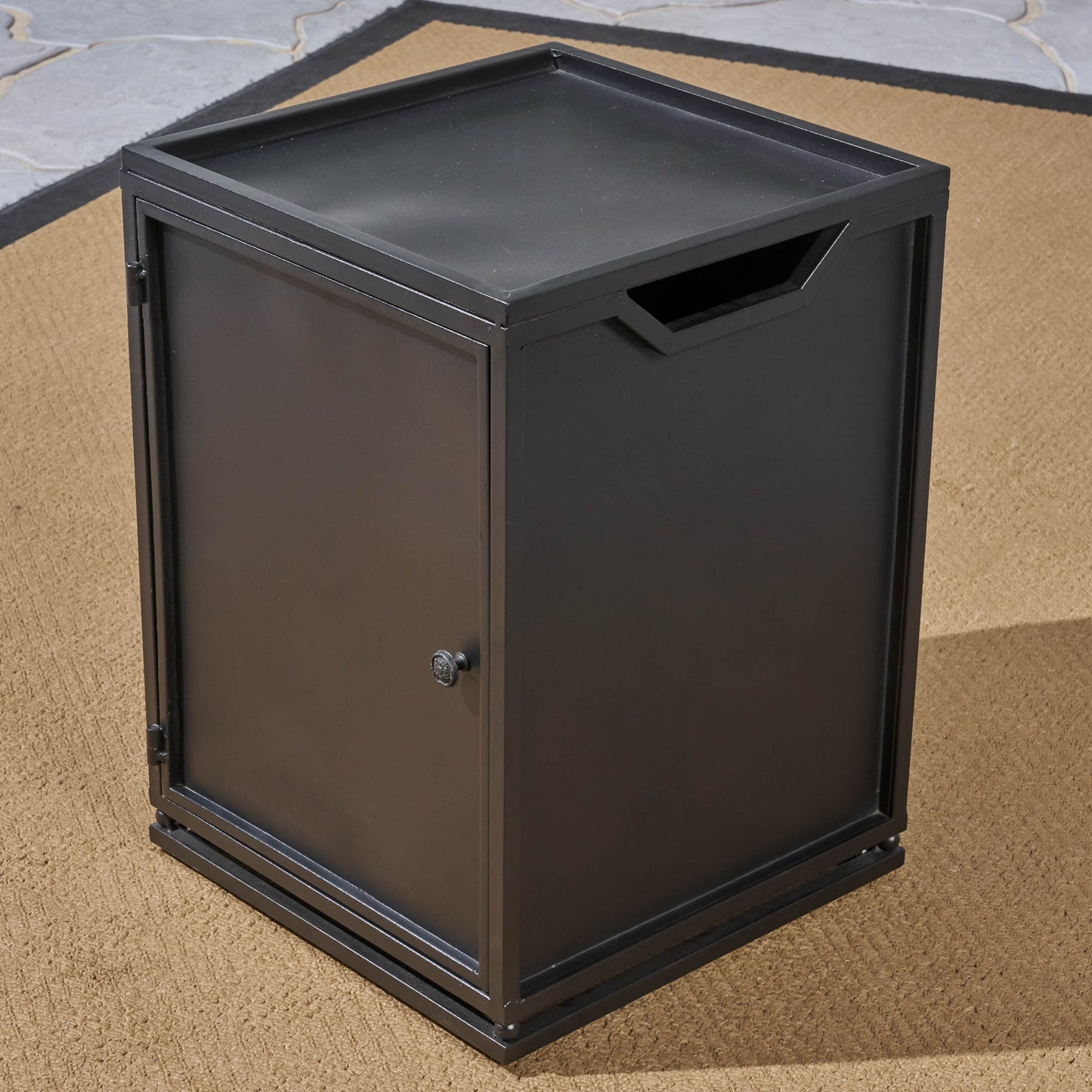 Dylan Outdoor 56" Rectangular Light Weight Concrete Fire Pit - 50,000 BTU, Brown