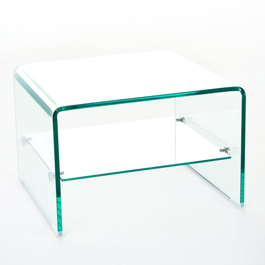 Classon See Through Clear Waterfall Glass End Table