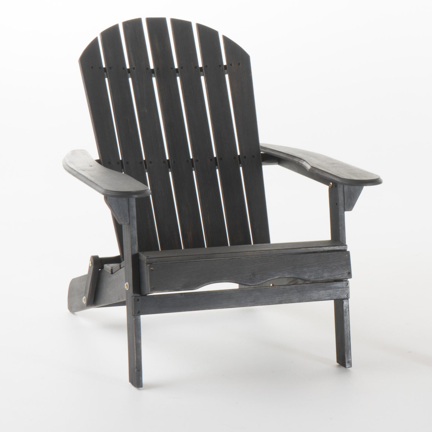 Hillary Dark Gray Acacia Wood Folding Adirondack Chair