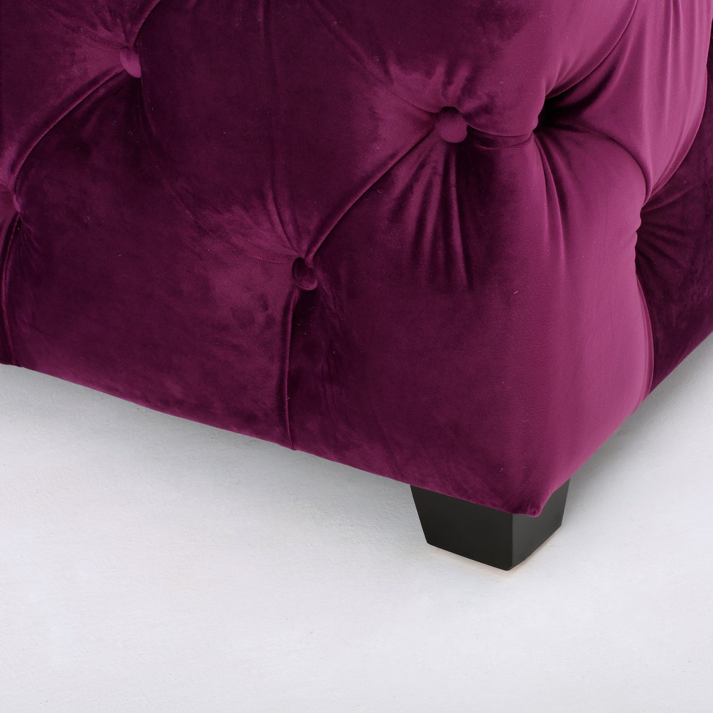 Provence Modern Glam Tufted Velvet Ottoman Bench