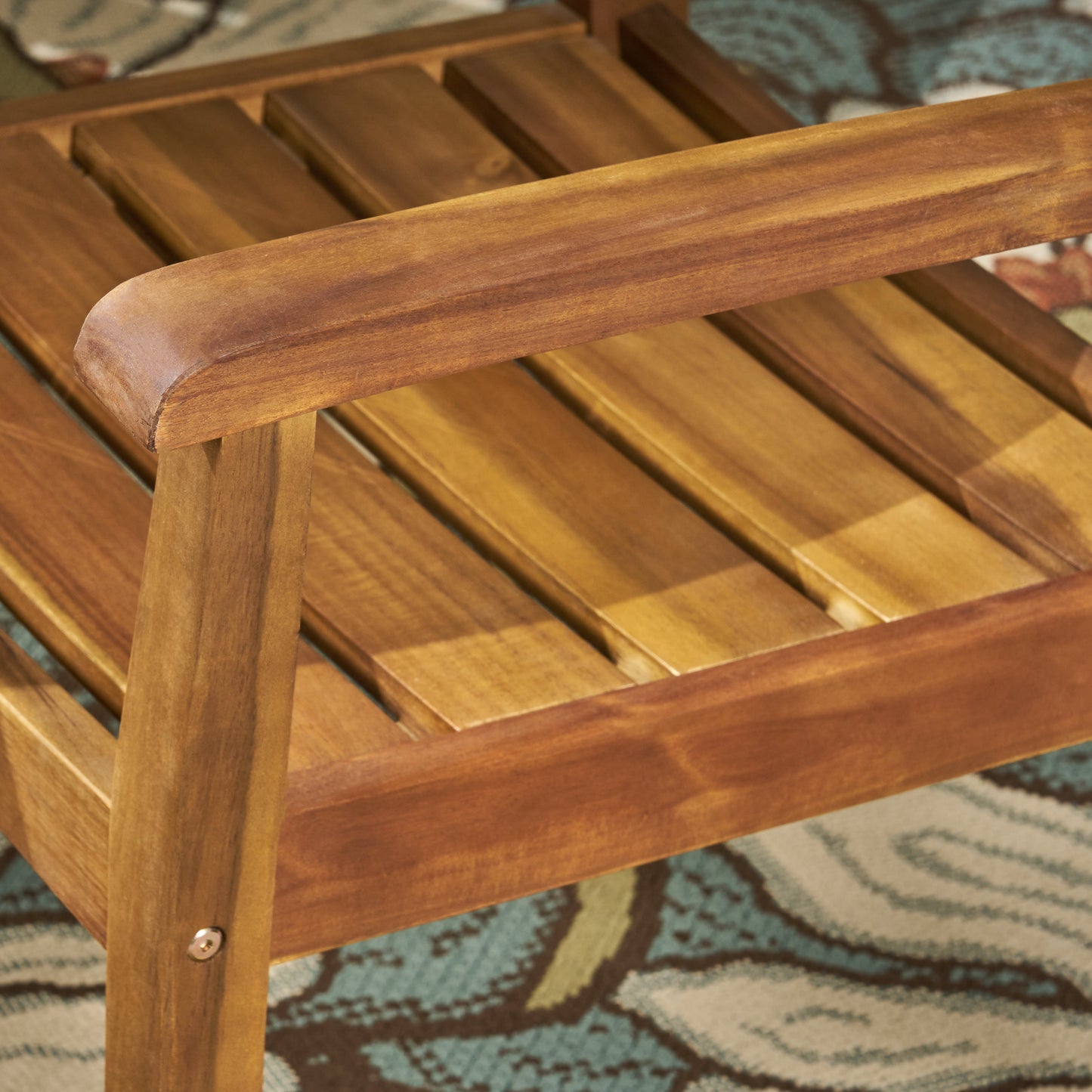 Stanford Patio Dining Set, 71" 6-Seater, Oval Table, Acacia Wood with Teak Finish