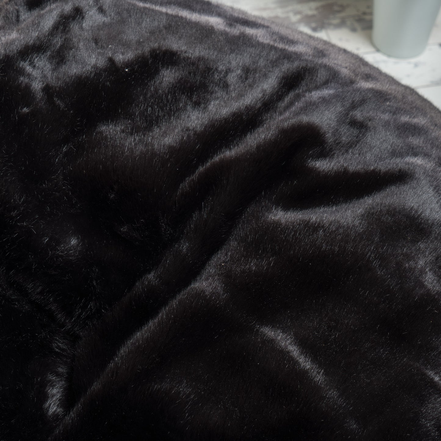 Malic Plush New Black Fur Fabric Bean Bag