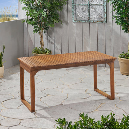 Yilia Outdoor Expandable Acacia Wood Dining Table