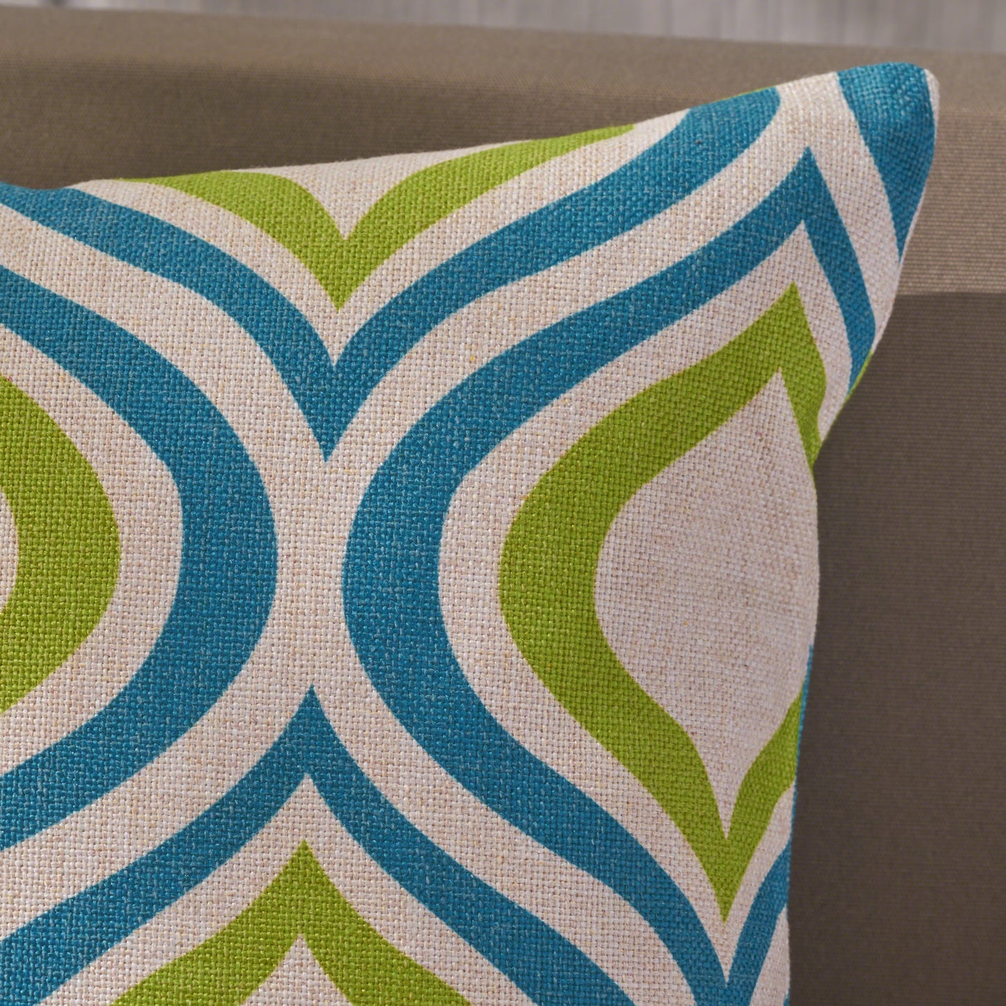 Mabel Outdoor Ikat Water Resistant 18-inch Square Pillow, Blue / Green Ikat