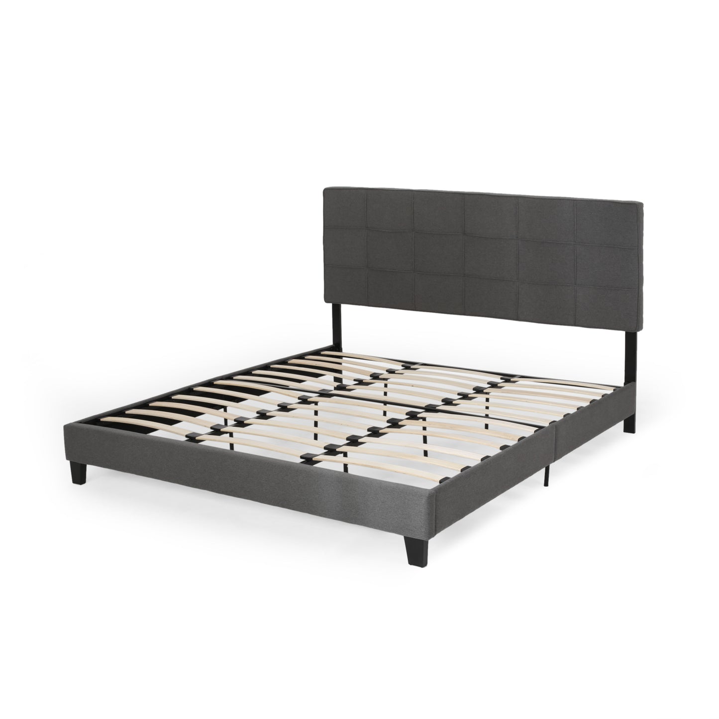 Salome Contemporary Upholstered King Bed Platform