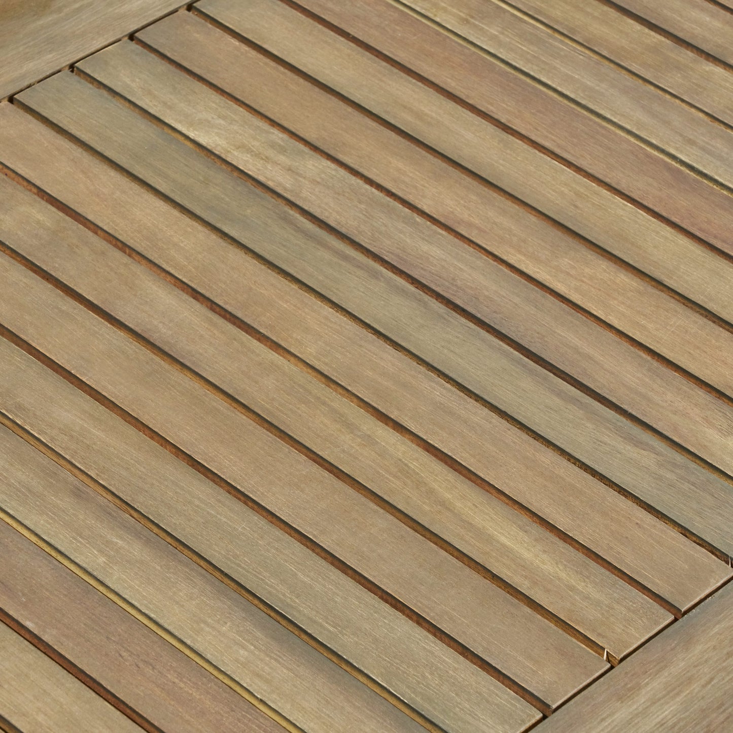 Parry Outdoor Open Slat 6-Seater Acacia Wood Conversation Set with Coffee Table