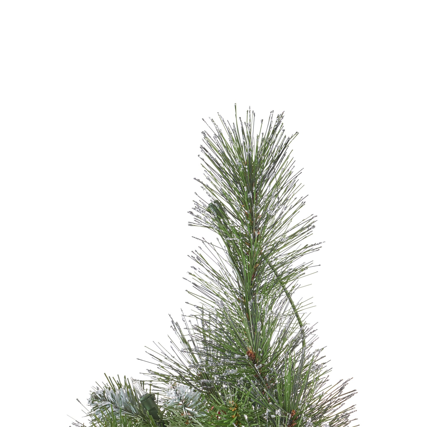 7-foot Mixed Spruce Hinged Artificial Christmas Tree with Glitter Branches, Red Berries, and Pinecones