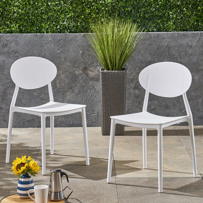 Brynn Outdoor Plastic Chairs (Set of 2)