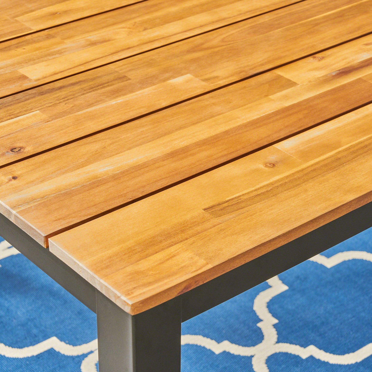 Zak Outdoor 71-inch Acacia Wood Dining Table, Teak Finish
