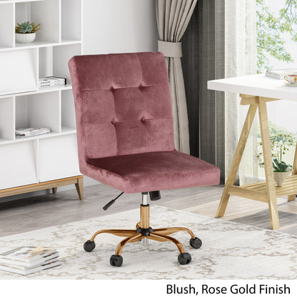 Theodore Glam Tufted Home Office Chair with Swivel Base
