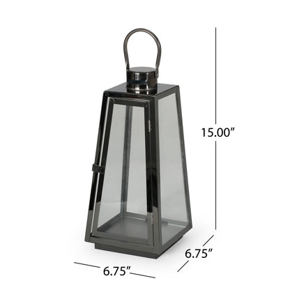 Asael Modern Stainless Steel Lantern Set