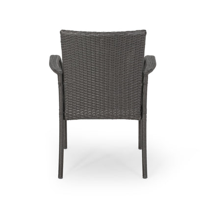 Bannon Outdoor Contemporary Wicker Dining Chair (Set of 2)