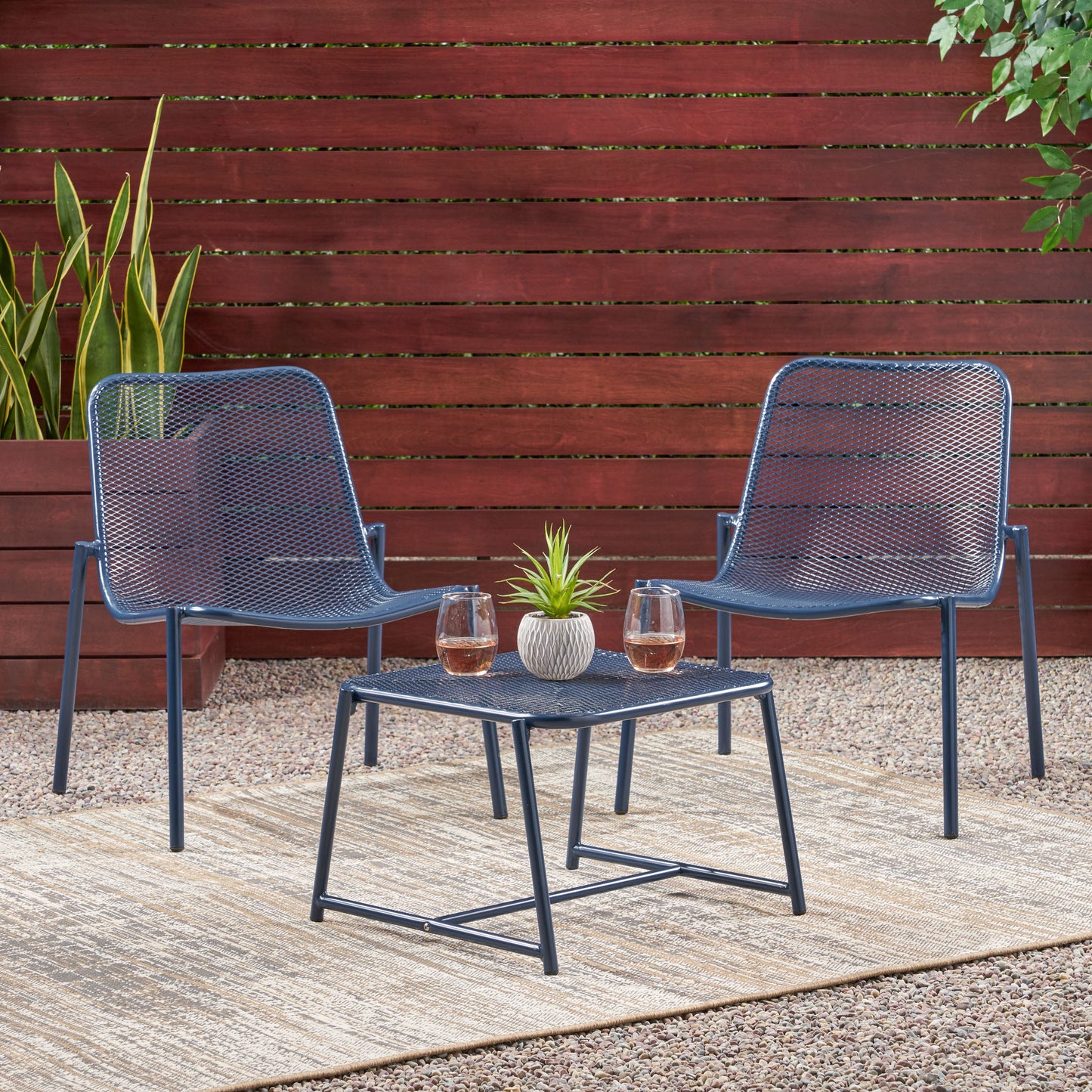 Brenner Outdoor Modern 2 Seater Chat Set