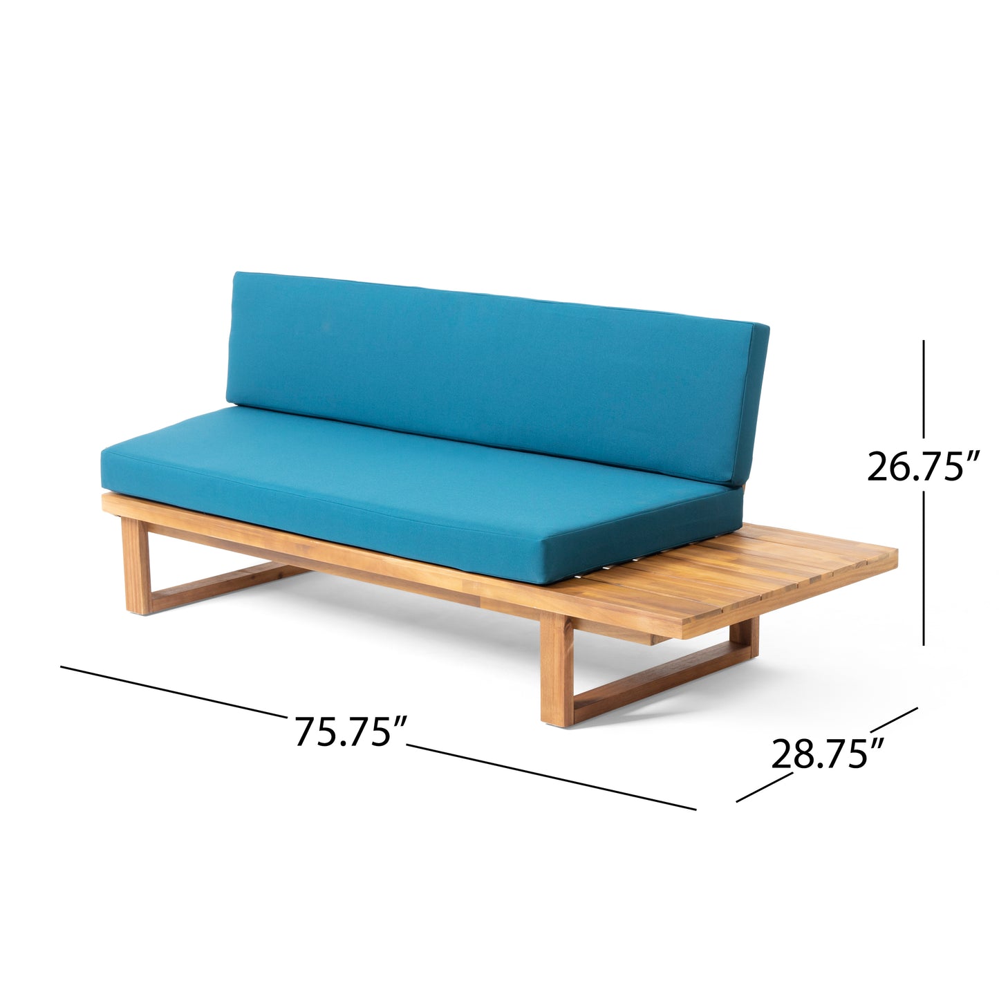 Manna Outdoor Acacia Wood 5 Seater Sectional Sofa Set with Water-Resistant Cushions