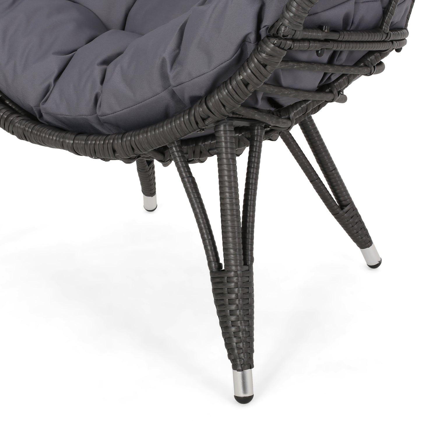 Maylee Outdoor Gray Wicker Freestanding Teardrop / Egg Chair