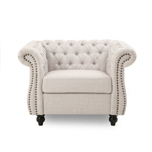 Galilea Chesterfield Fabric Club Chair