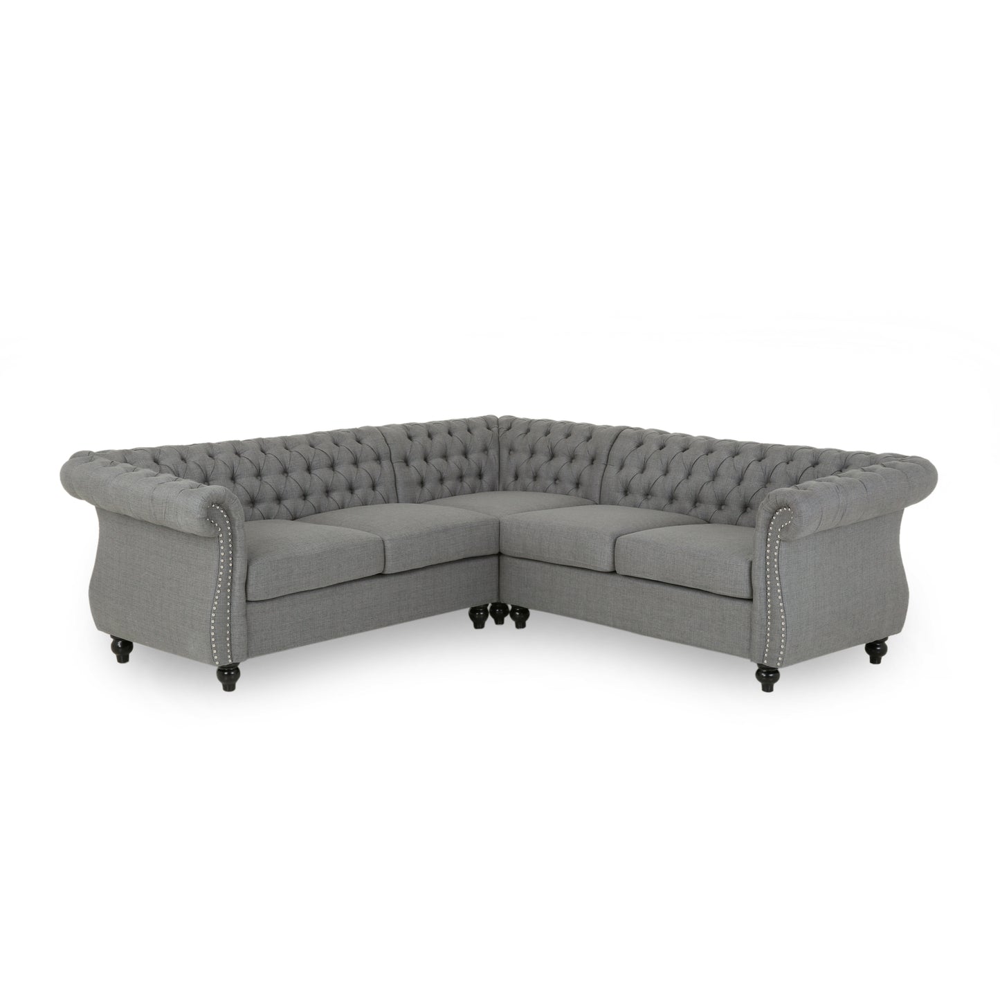 Rebecca 5 Seater Tufted Fabric Chesterfield Sectional