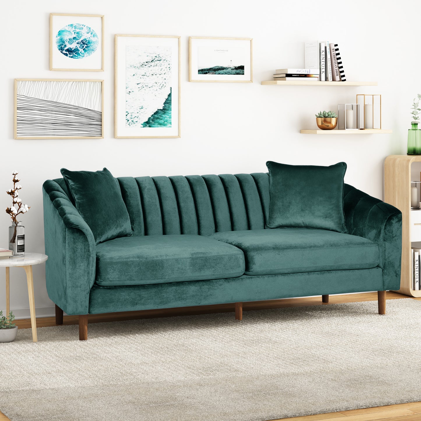 Jeannie Contemporary Velvet 3 Seater Sofa