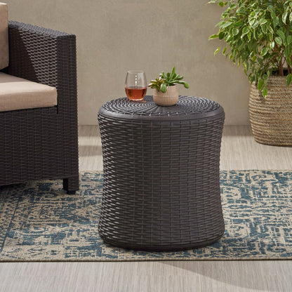 Iven Outdoor Faux Wicker Patio Table