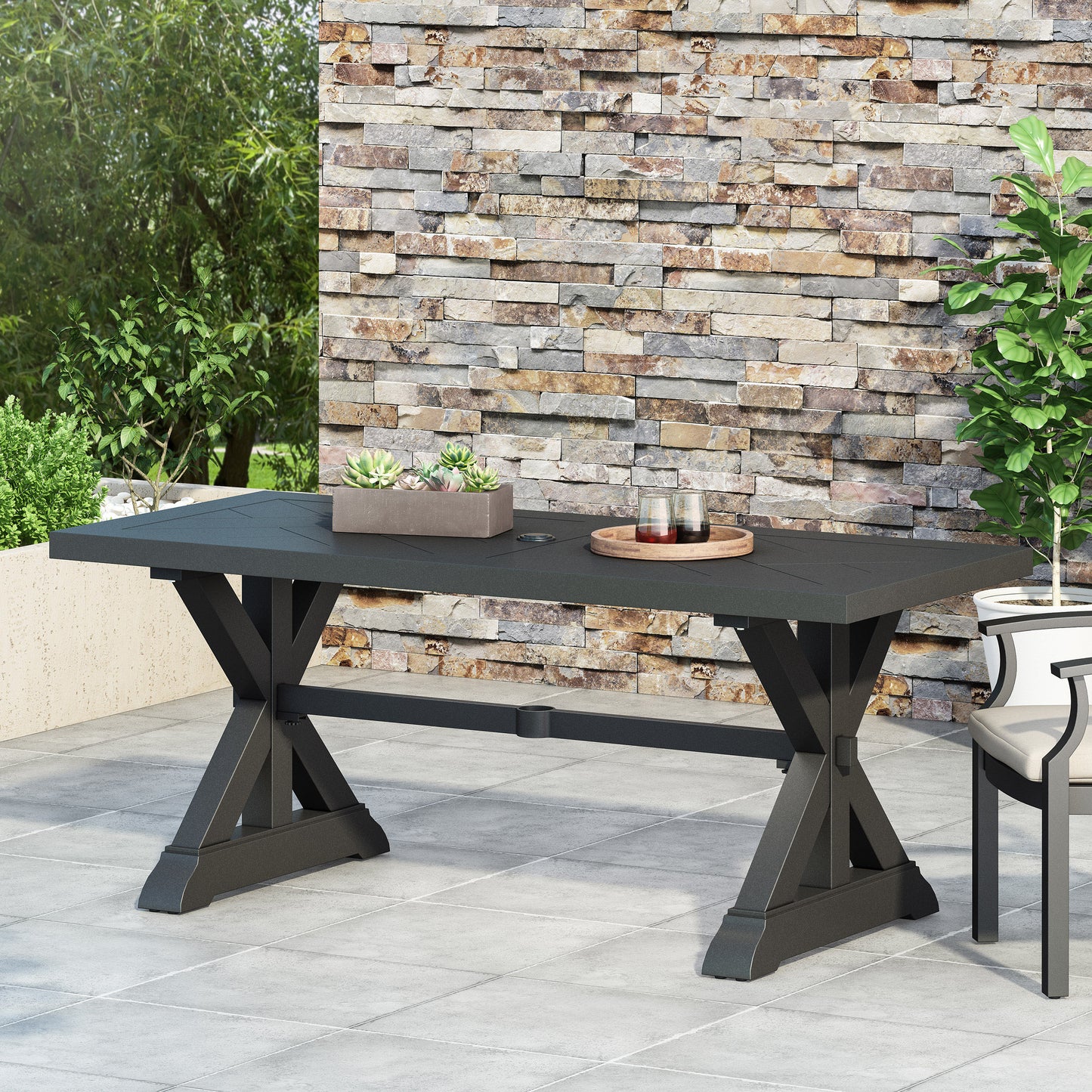Tyrion Outdoor Aluminum Dining Table