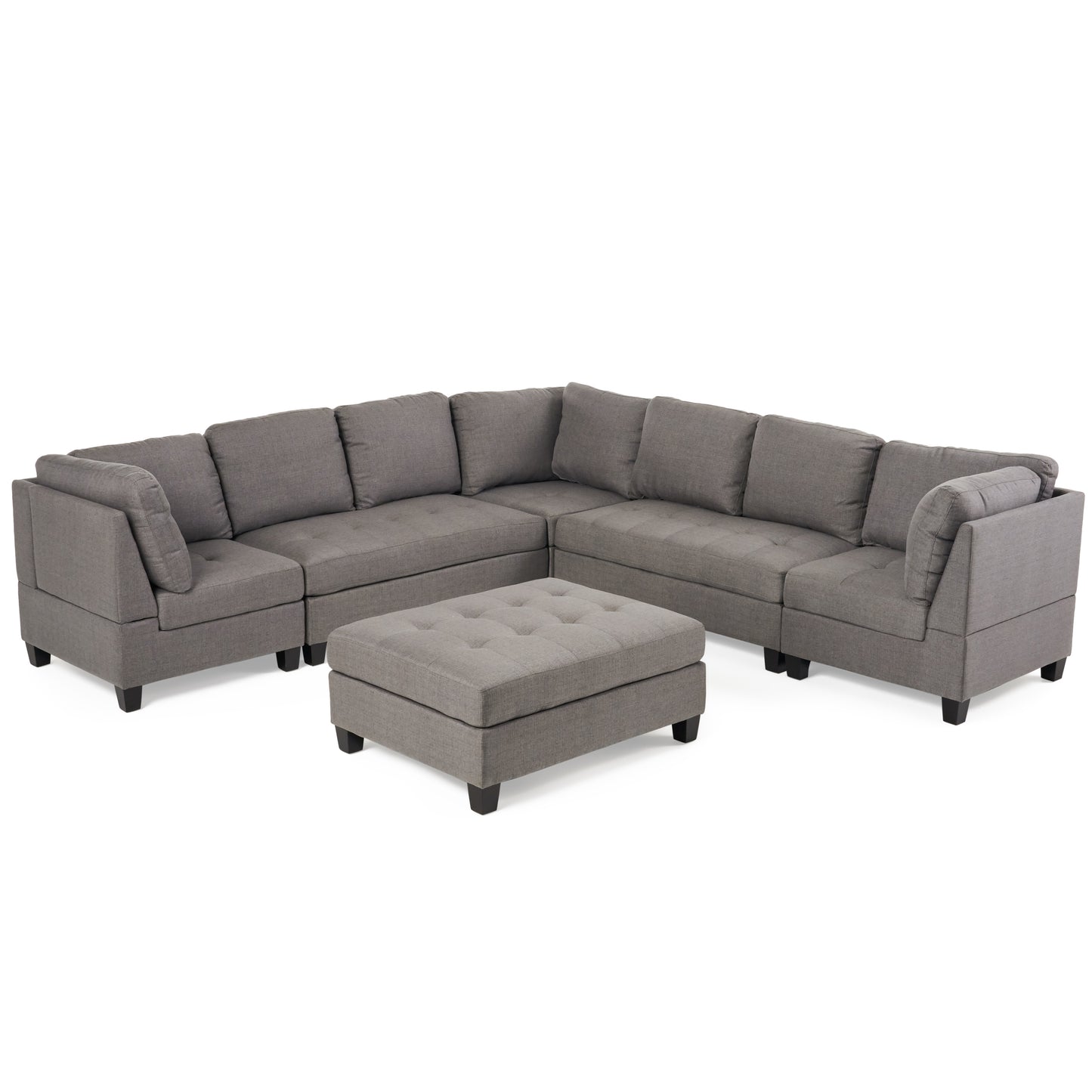 Jakyri Contemporary 7 Seater Fabric Sectional
