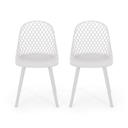 Lucy Outdoor Modern Dining Chair (Set of 2)