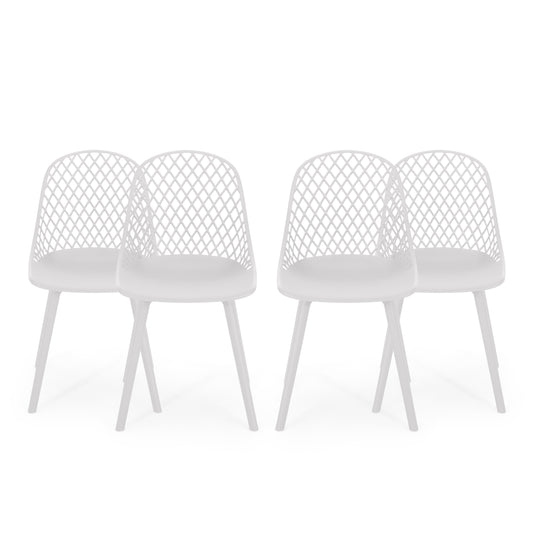 Lucy Outdoor Modern Dining Chair (Set of 4)