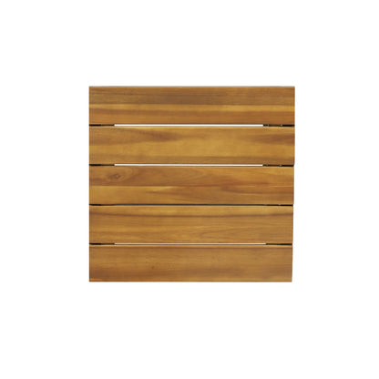 Arath Outdoor Modern Industrial Acacia Wood Bar Stools (Set of 4)