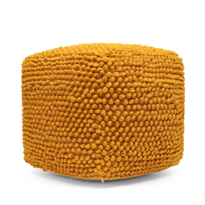 Devries Boho Handcrafted Tufted Fabric Cube Pouf