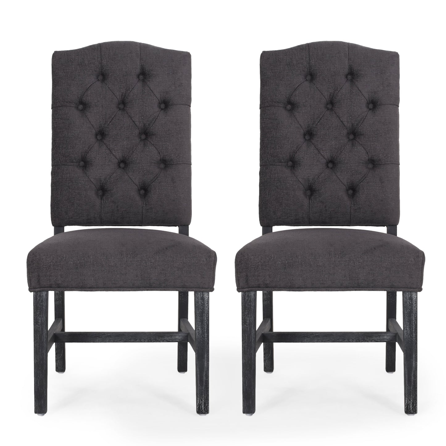 Loyning Contemporary Tufted Dining Chairs, Set of 2