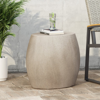 Eviee Outdoor Lightweight Concrete Side Table