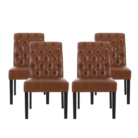 Emerson Contemporary Tufted Rolltop Dining Chairs, Set of 4