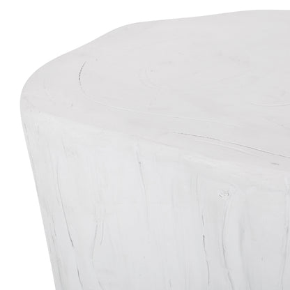 Boniare Outdoor Lightweight Concrete Side Table, Antique White