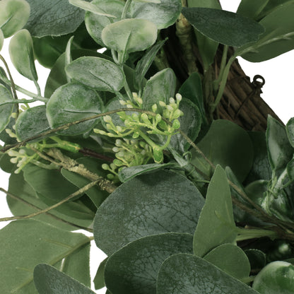 Mauhaut 22" Floral Eucalyptus Artificial Wreath, Green