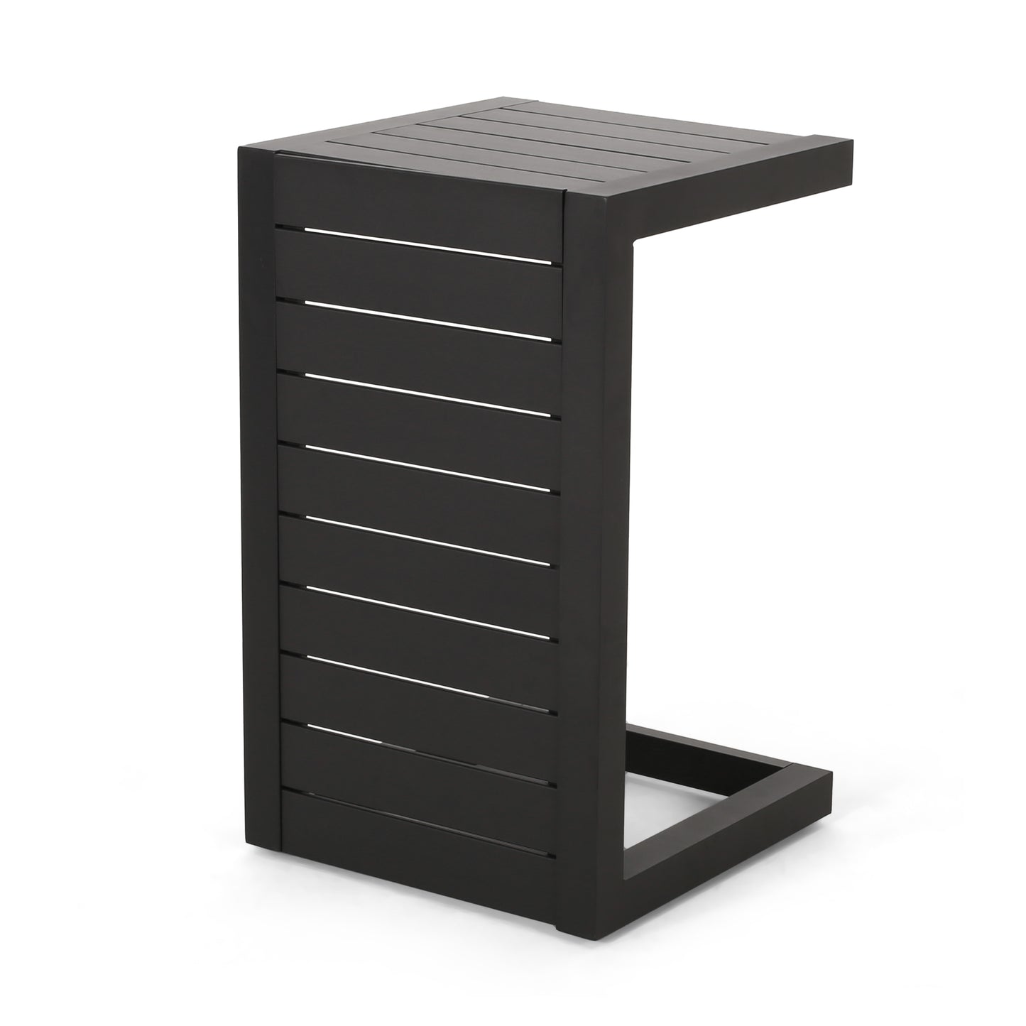 Cherie Outdoor Modern Aluminum C-Shaped End Table