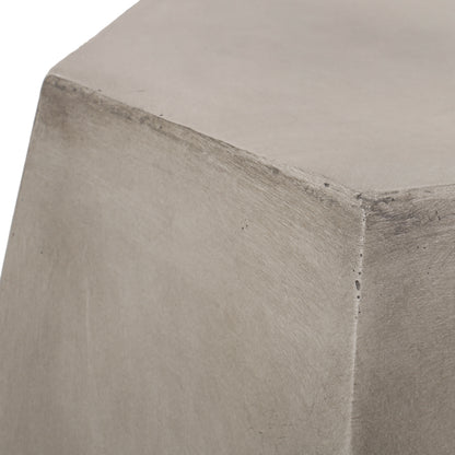 Yishai Outdoor Lightweight Concrete Side Table