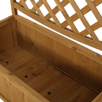 Mallett Traditional Rectangular Firwood Planter Box with Trellis
