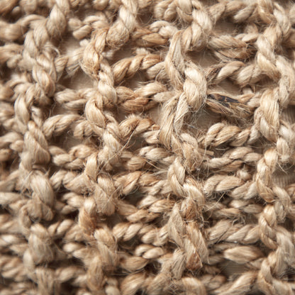 Brightridge Boho Handmade Jute Cable Knit Round Pouf