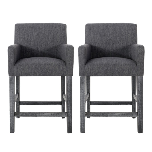 Chaparral Contemporary Fabric Upholstered Wood 26 inch Counter Stools (Set of 2)