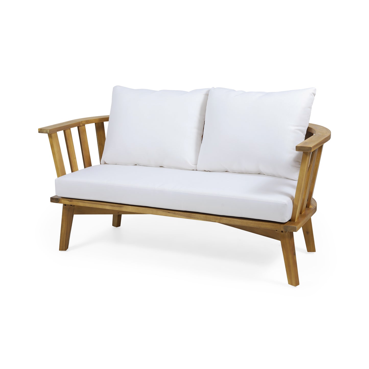 Laiah Outdoor Wooden Loveseat with Cushions