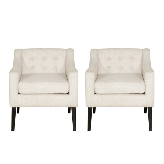 Aragon Contemporary Fabric Tufted Accent Chairs, Set of 2