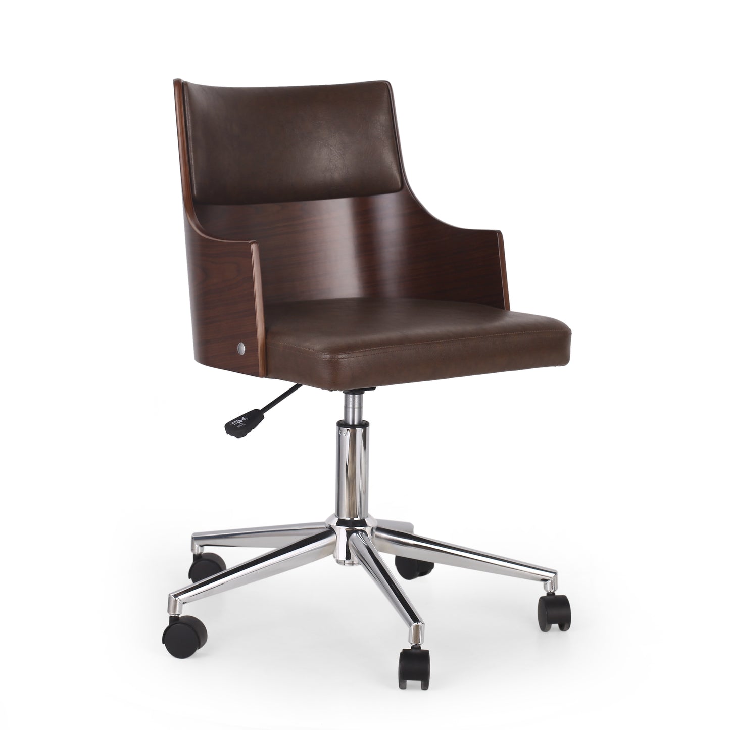 Arvilla Mid-Century Modern Upholstered Swivel Office Chair