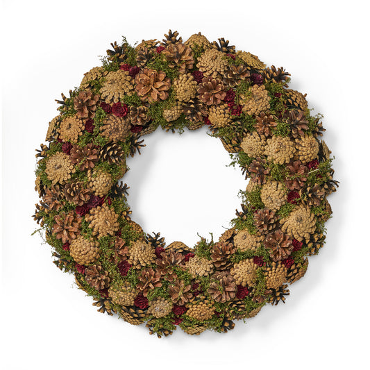 18.5 Inch Artificial Pinecone Christmas Wreath