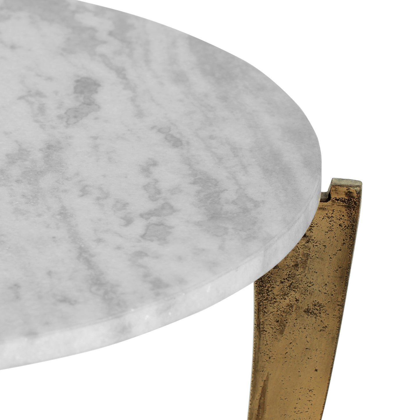 Elon Boho Glam Handcrafted Marble Top Side Table