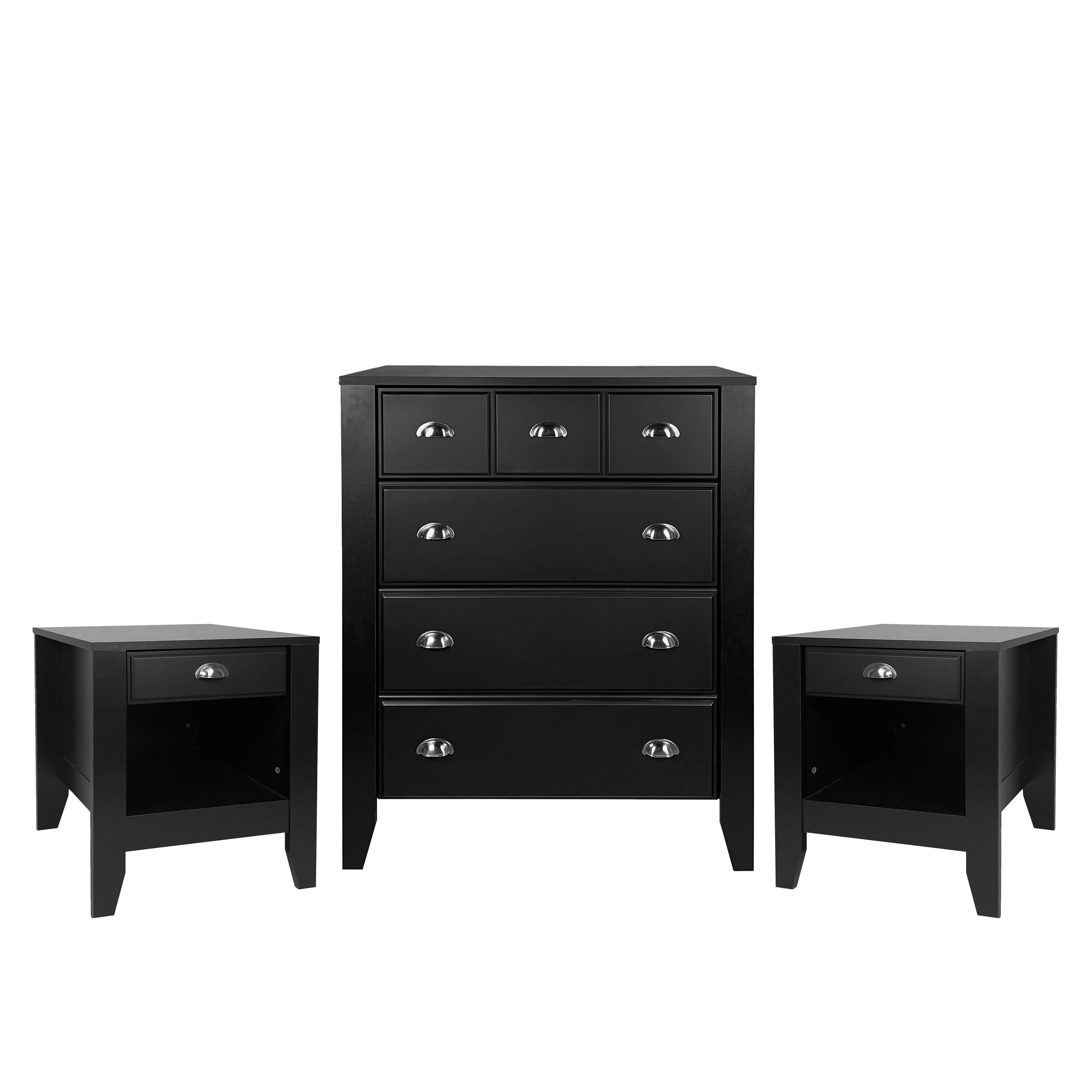 Cleary Contemporary Faux Wood 3 Piece Dresser and Nightstand Bedroom S