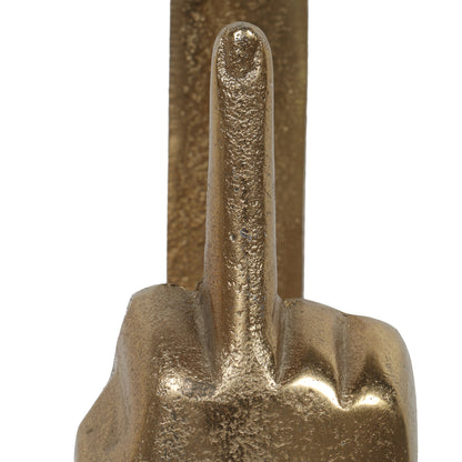 Denison Handmade Aluminum Hand Gesture Coat Hooks (Set of 3), Raw Gold
