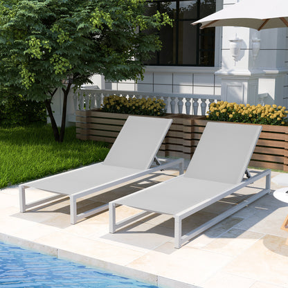 Tavilinin 5-Level Adjustable Outdoor Chaise Lounge, Durable Aluminum Frame & Textilene Mesh