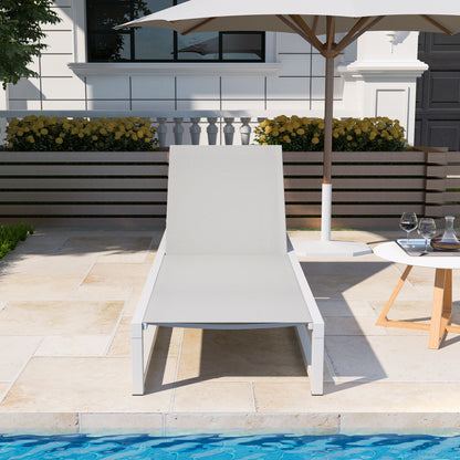 Tavilinin 5-Level Adjustable Outdoor Chaise Lounge, Durable Aluminum Frame & Textilene Mesh