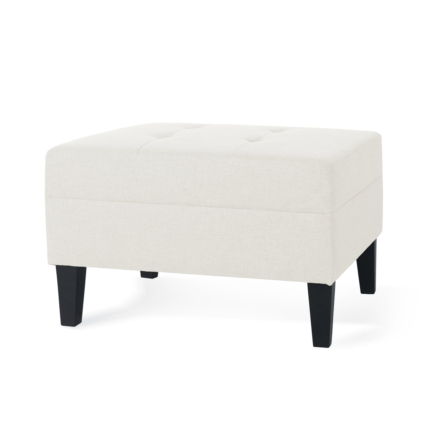 Briseis High-quality Upholstered Ottoman with birch legs, comfortable lounge stool